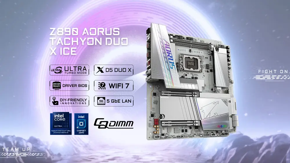 Gigabyte Z890 Aorus Tachyon Duo X Ice Gigabyte Z890 Aorus Tachyon Duo X Ice