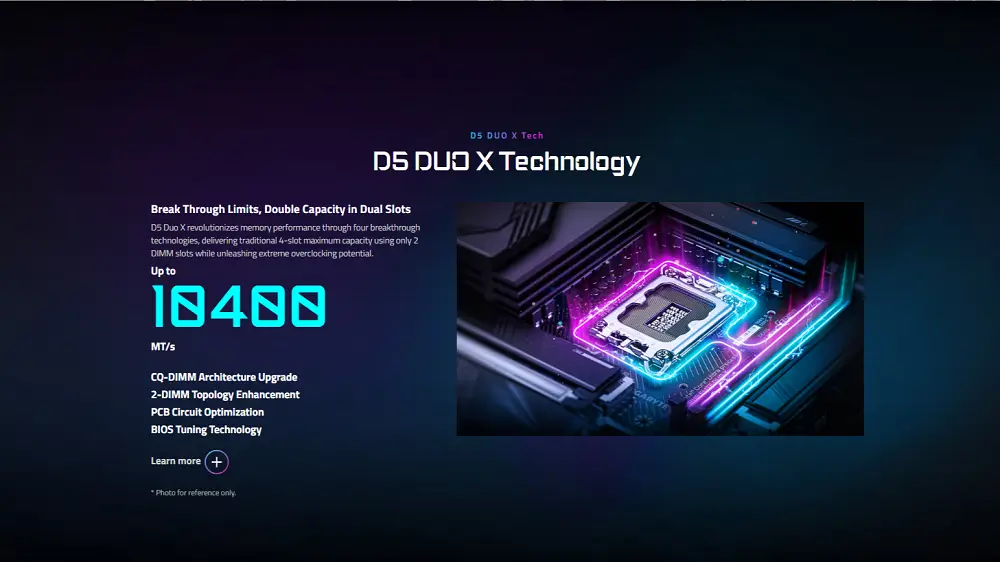 Ép xung RAM DDR5 Thiết kế 2-DIMM DDR5 trên Z890 Tachyon