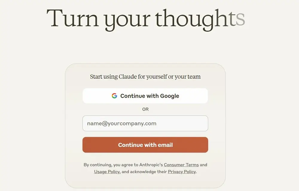 Đăng k&yacute; Claude AI bước 1